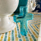 "Keep Shining" Aqua Glass Cross in Gift Box