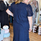 Lady of the Night Curvy Navy Midi Dress