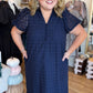 Lady of the Night Curvy Navy Midi Dress
