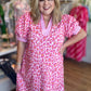 Leopard Luxe Curvy Gingham Trim Midi Dress