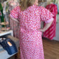 Leopard Luxe Curvy Gingham Trim Midi Dress