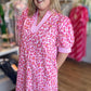Leopard Luxe Curvy Gingham Trim Midi Dress