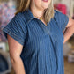 Liberty Belle Curvy Pinstripe Denim Midi Dress