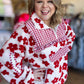 RESTOCKED! Life's a Picnic Plus-Size Gingham Floral Half Zip