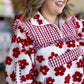 RESTOCKED! Life's a Picnic Plus-Size Gingham Floral Half Zip