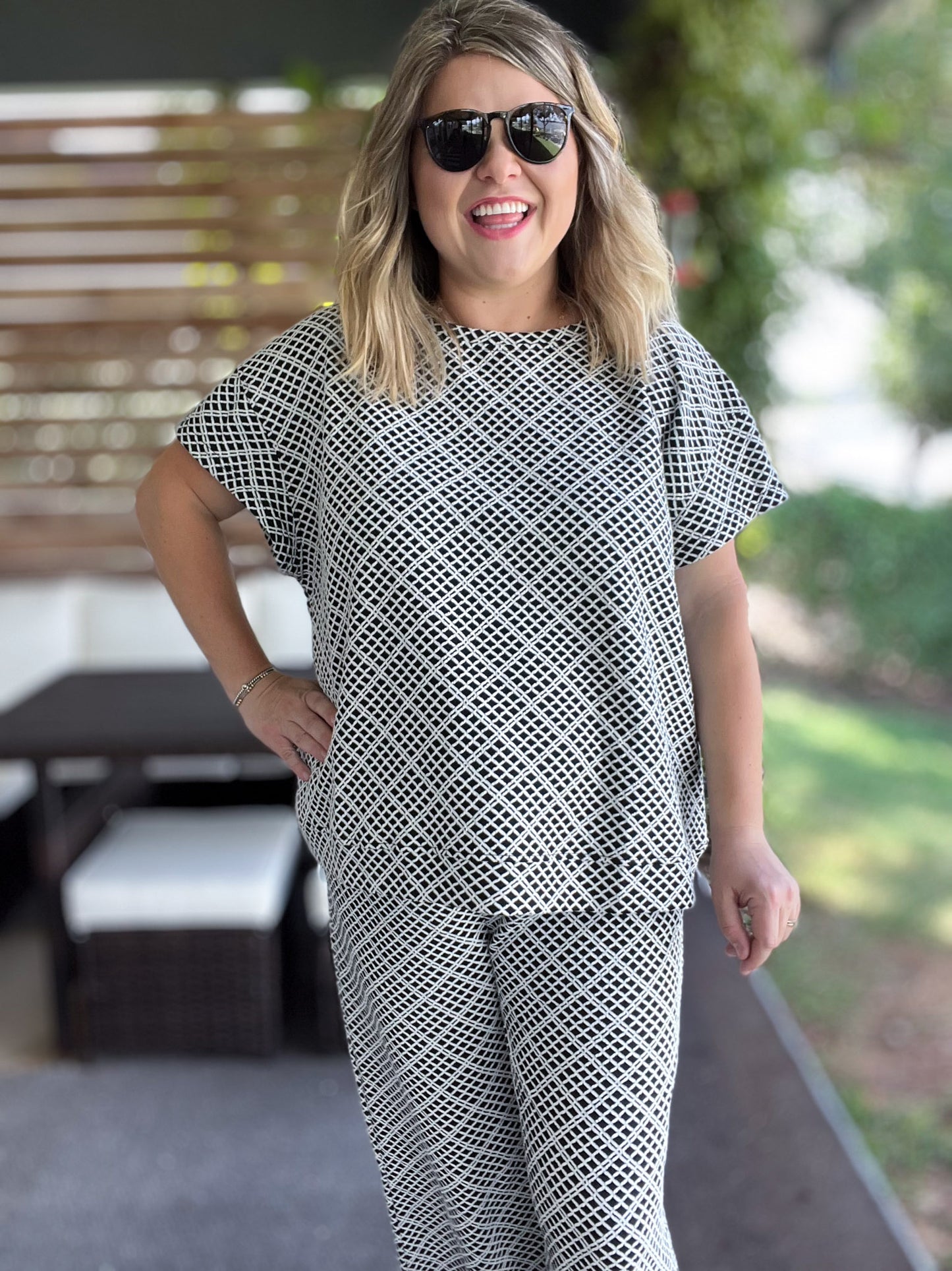 Like a Diamond Plus-Size Black & White Set