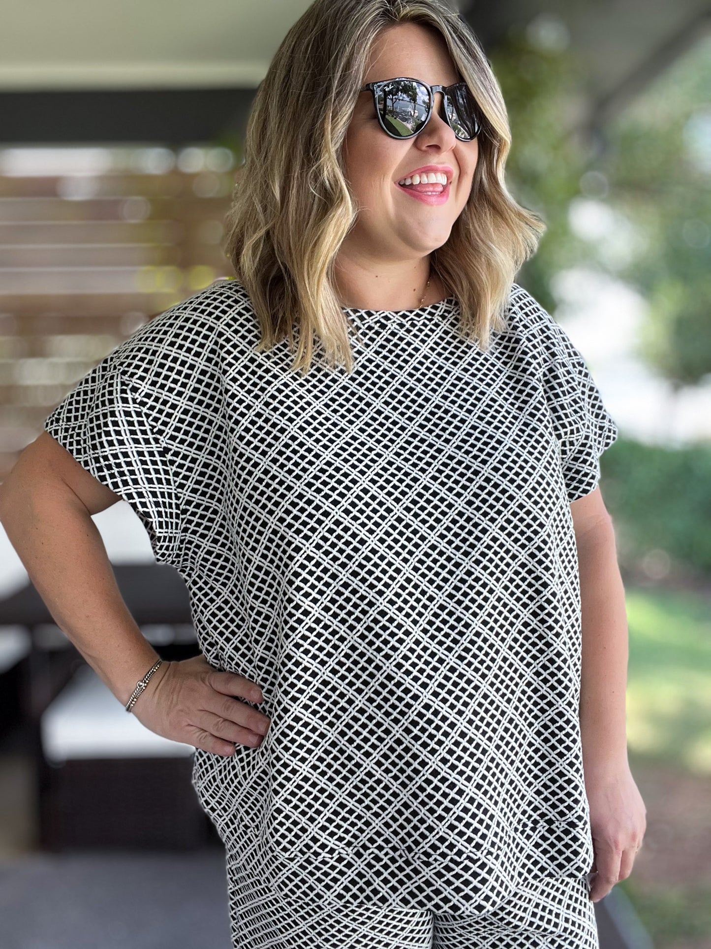 Like a Diamond Plus-Size Black & White Set