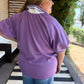 Lilac Luxe Curvy Ribbed Collar Zip Top