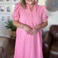 Lillies & Lace Curvy Pink Midi Dress