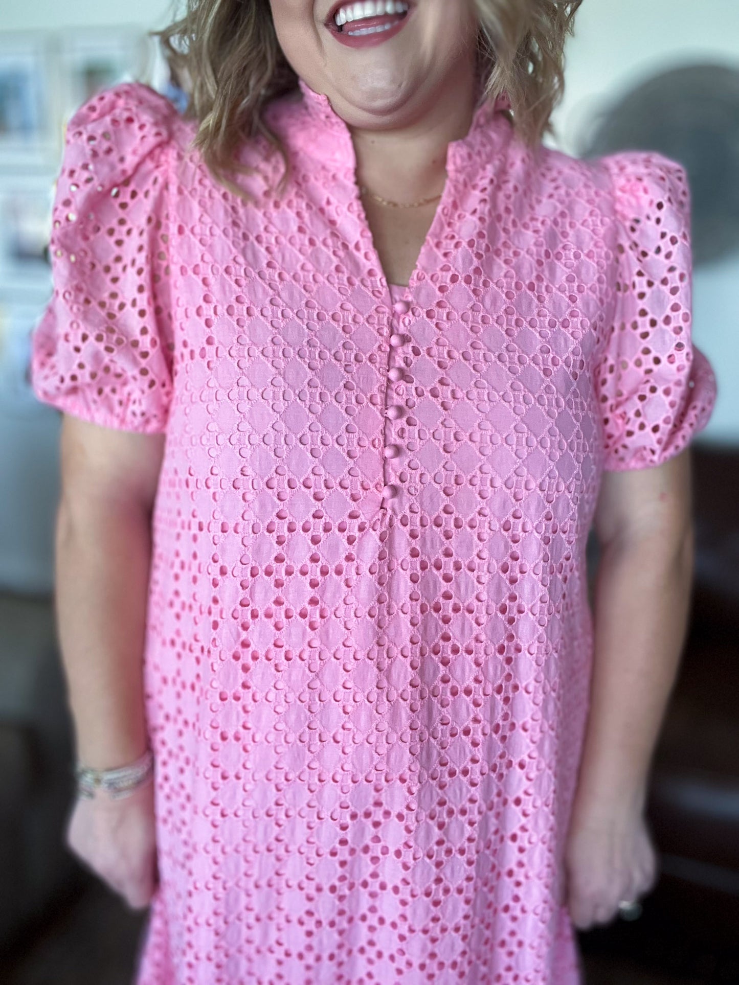 Lillies & Lace Curvy Pink Midi Dress
