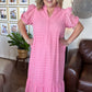 Lillies & Lace Curvy Pink Midi Dress