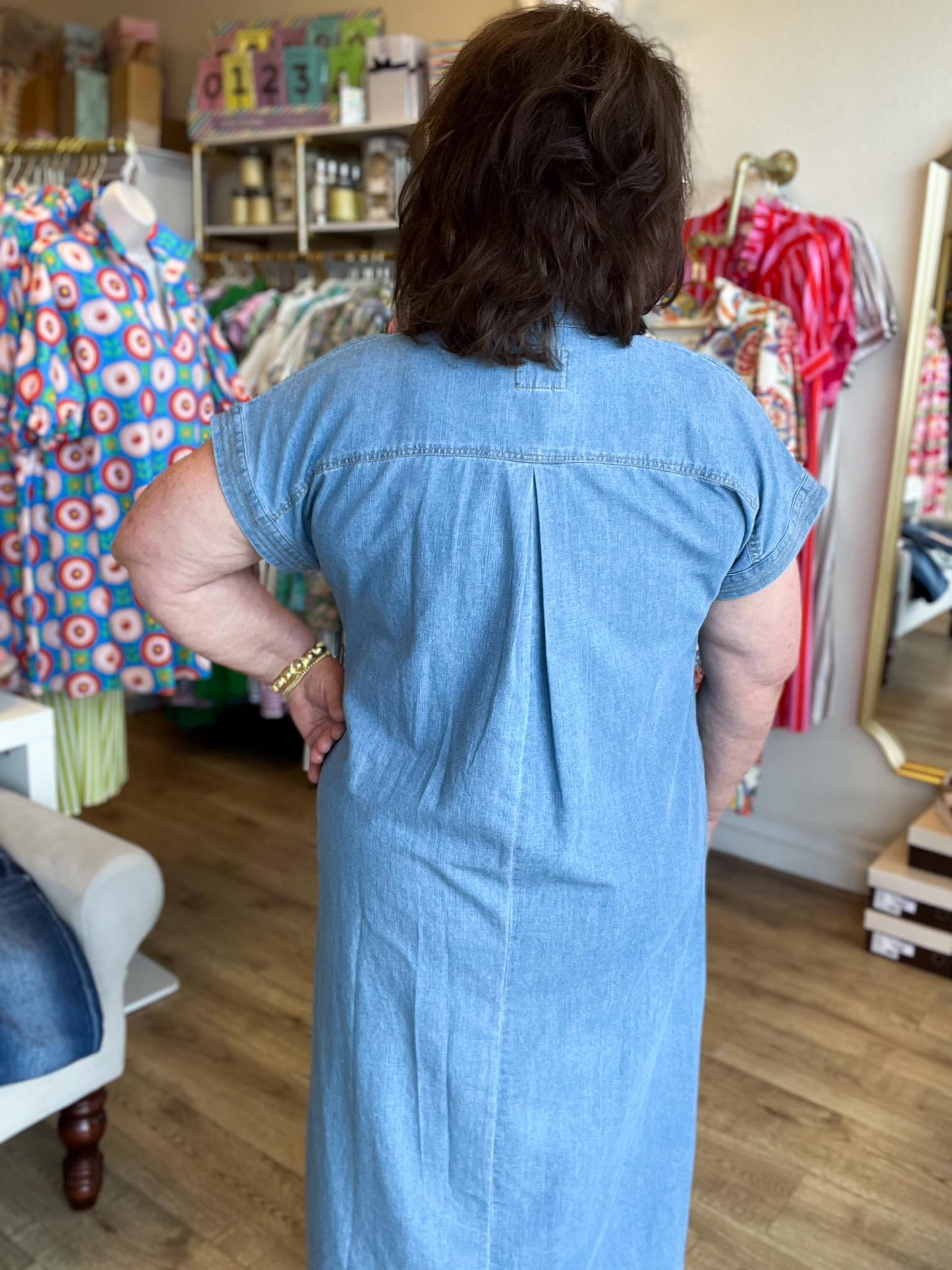 Livin' Easy Curvy Denim Midi Dress