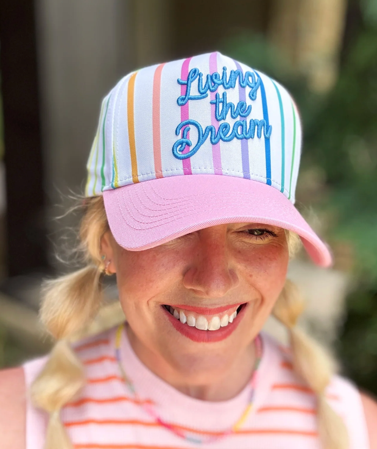 Living the Dream Colorful Striped Hat