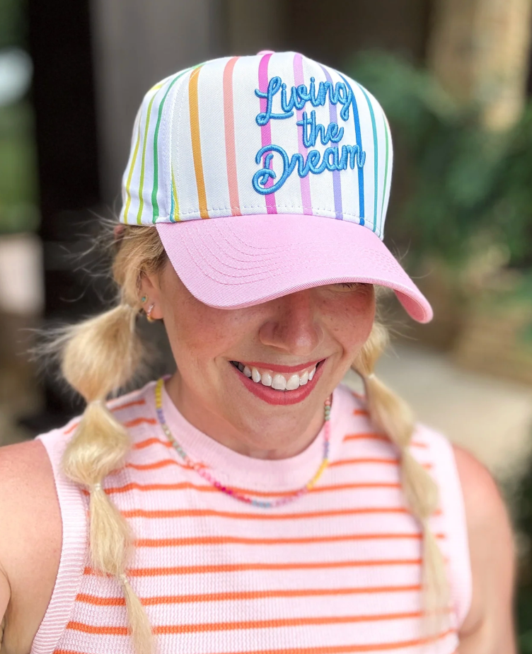 Living the Dream Colorful Striped Hat