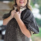 Longed for Adventure Curvy Mocha Ribbed Collar Leopard Top