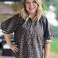Longed for Adventure Curvy Mocha Ribbed Collar Leopard Top