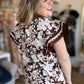 Love You a (Mocha) Latte Curvy Flutter Sleeve Lace Top