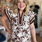 Love You a (Mocha) Latte Curvy Flutter Sleeve Lace Top