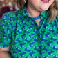 Lucky Day Plus-Size Kelly Green Floral Ruffle Top