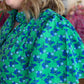 Lucky Day Plus-Size Kelly Green Floral Ruffle Top