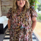 Luxe Layers Curvy Brown Floral Eyelet Midi Dress