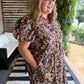 Luxe Layers Curvy Brown Floral Eyelet Midi Dress