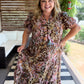 Luxe Layers Curvy Brown Floral Eyelet Midi Dress