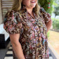 Luxe Layers Curvy Brown Floral Eyelet Midi Dress