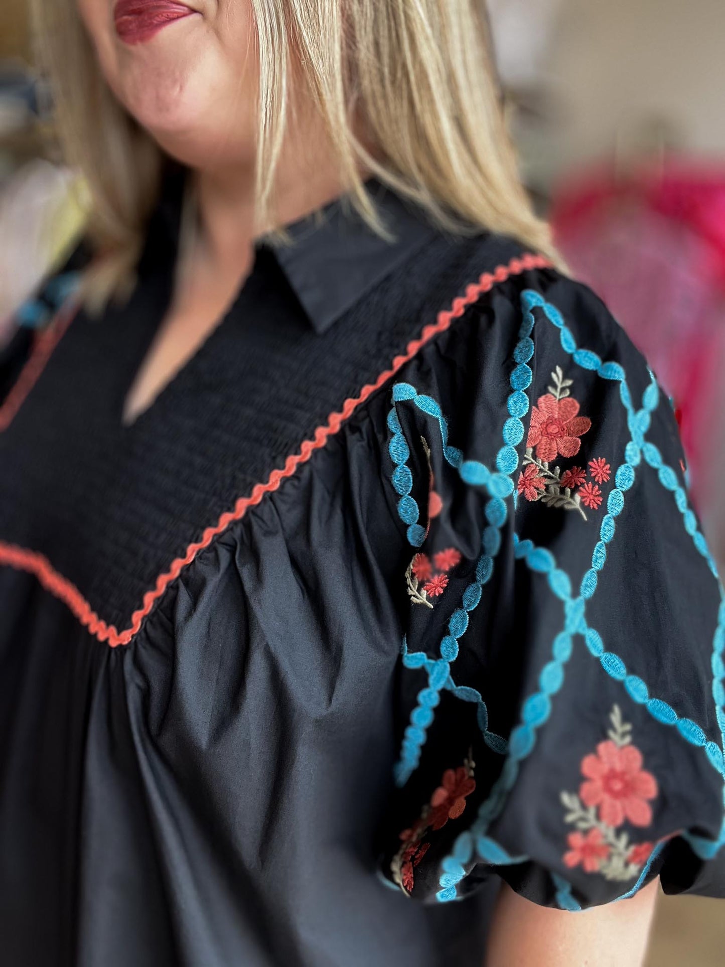 RESTOCKED! Made to Be Seen Curvy Black Embroidered Dress