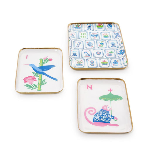 Mahjong Tile Metal Trinket Tray