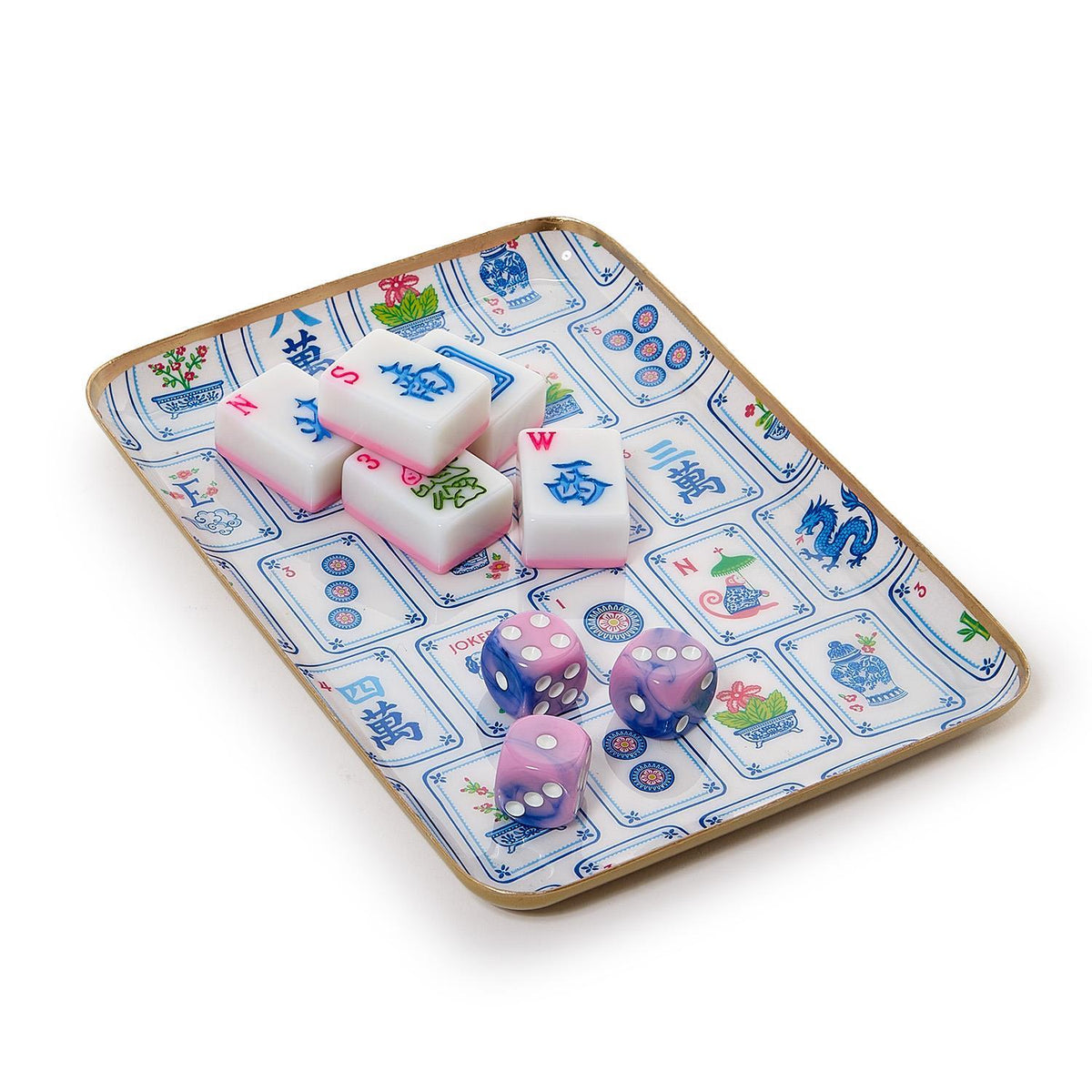 Mahjong Tile Metal Trinket Tray