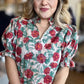Meadow Blossoms Curvy Sage Floral Top