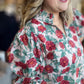 Meadow Blossoms Curvy Sage Floral Top