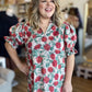 Meadow Blossoms Curvy Sage Floral Top