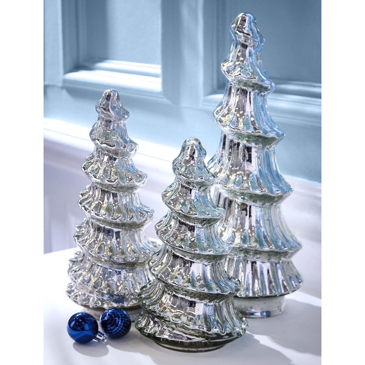 Mercury Glass Swirl Trees