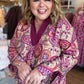 Merlot Mania Curvy Paisley Collared Top