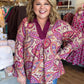 Merlot Mania Curvy Paisley Collared Top