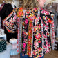 Midnight Garden Plus-Size Black Floral Top