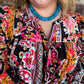 Midnight Garden Plus-Size Black Floral Top