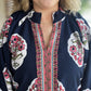 Midnight Meadows Curvy Navy Floral Tunic