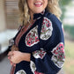 Midnight Meadows Curvy Navy Floral Tunic