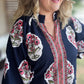 Midnight Meadows Curvy Navy Floral Tunic