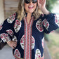 Midnight Meadows Curvy Navy Floral Tunic