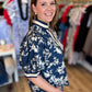 Midnight Mistress Curvy Navy Contrast Top
