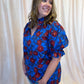 Midnight Moonflowers Curvy Blue Floral Top