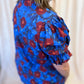 Midnight Moonflowers Curvy Blue Floral Top