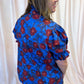 Midnight Moonflowers Curvy Blue Floral Top