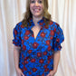 Midnight Moonflowers Curvy Blue Floral Top