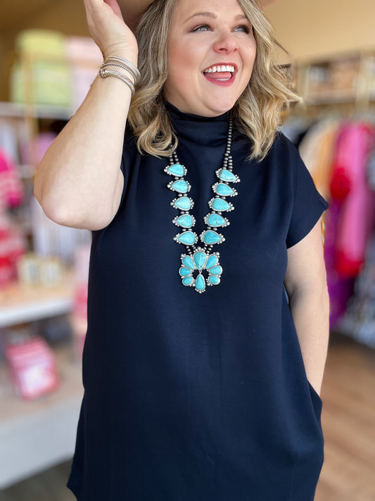 Midnight Muse Curvy Navy Jersey Dress