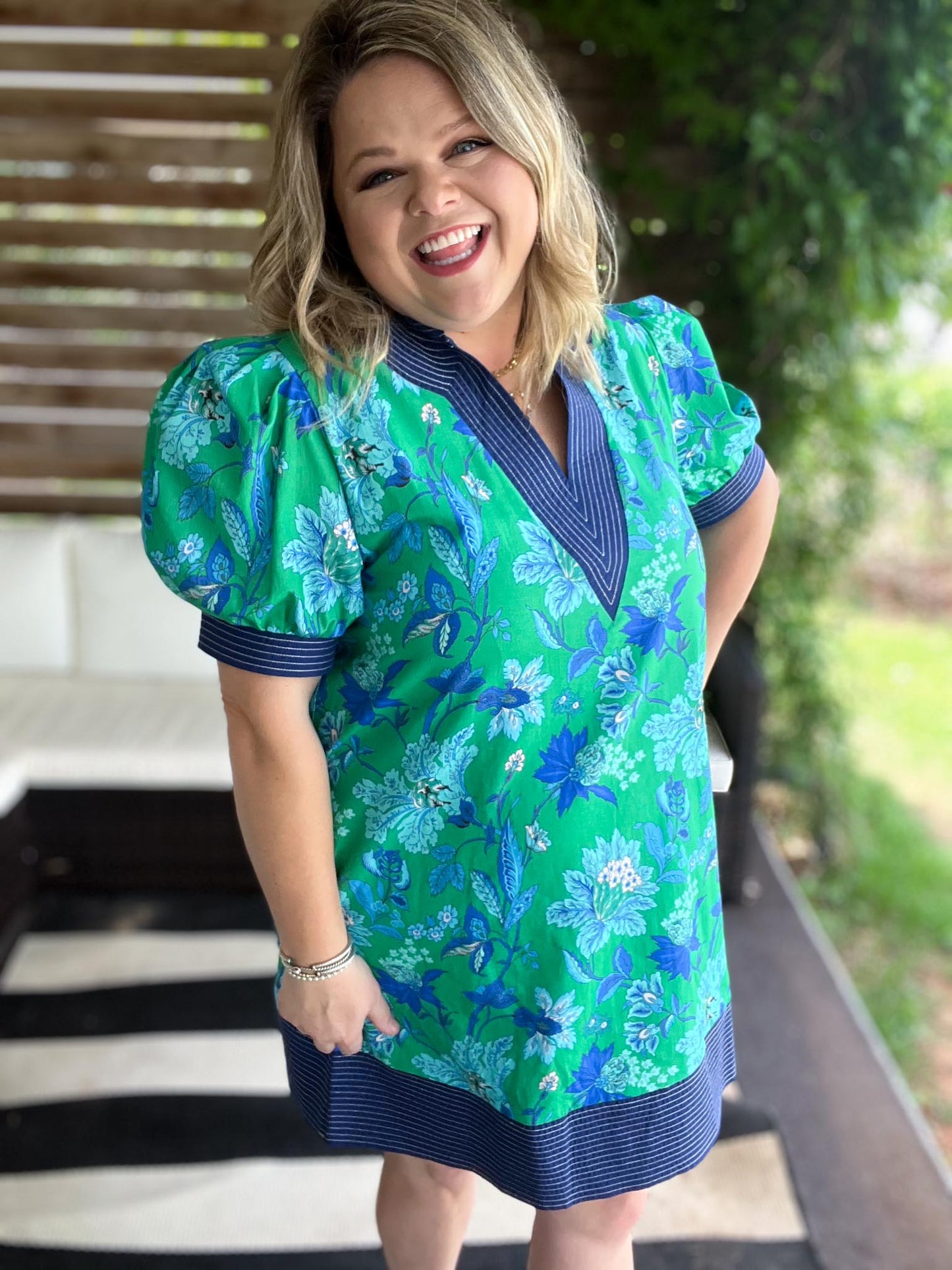 Midnight in Mexico Curvy Green Tapestry Dress